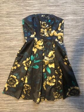 Guess Black Dress with Teal Floral Accents